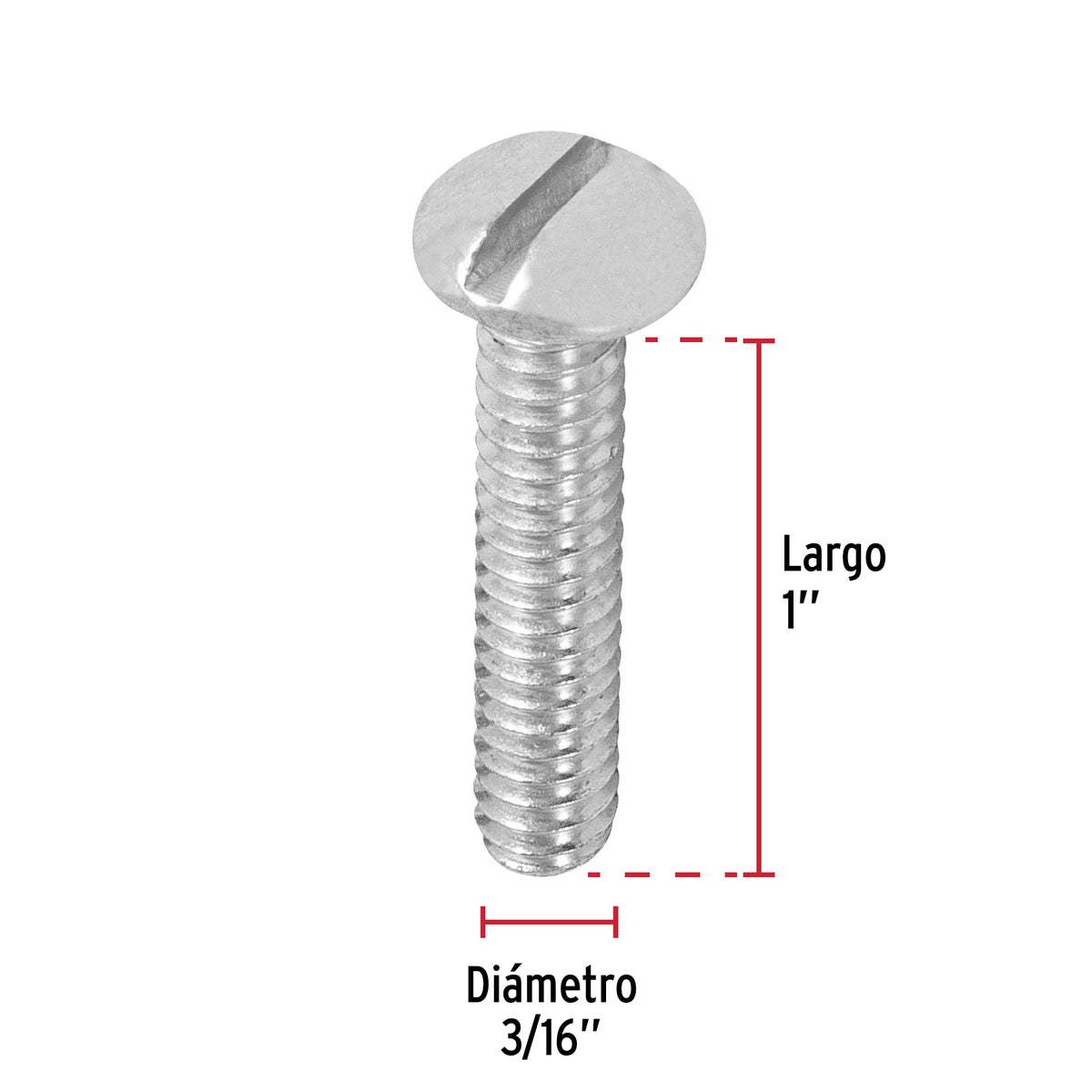 Bolsa con 150 Tornillos 3/16' X 1-1/4' Tipo Estufa, Fiero