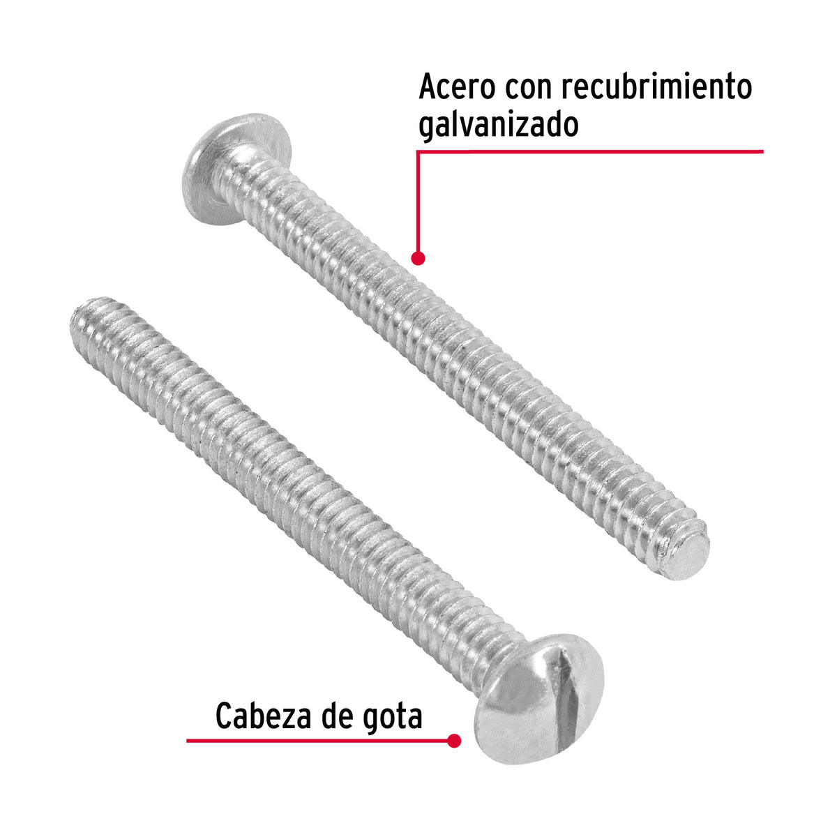 Bolsa con 100 Tornillos 3/16' X 2' Tipo Estufa, Fiero