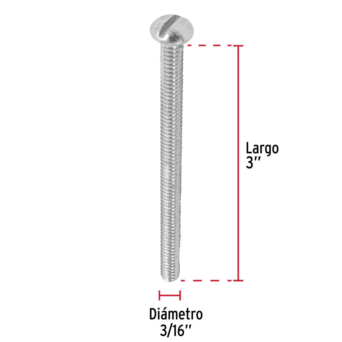 Bolsa con 100 Tornillos 3/16' X 3' Tipo Estufa, Fiero