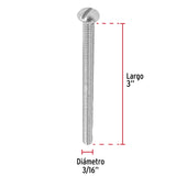Bolsa con 100 Tornillos 3/16' X 3' Tipo Estufa, Fiero