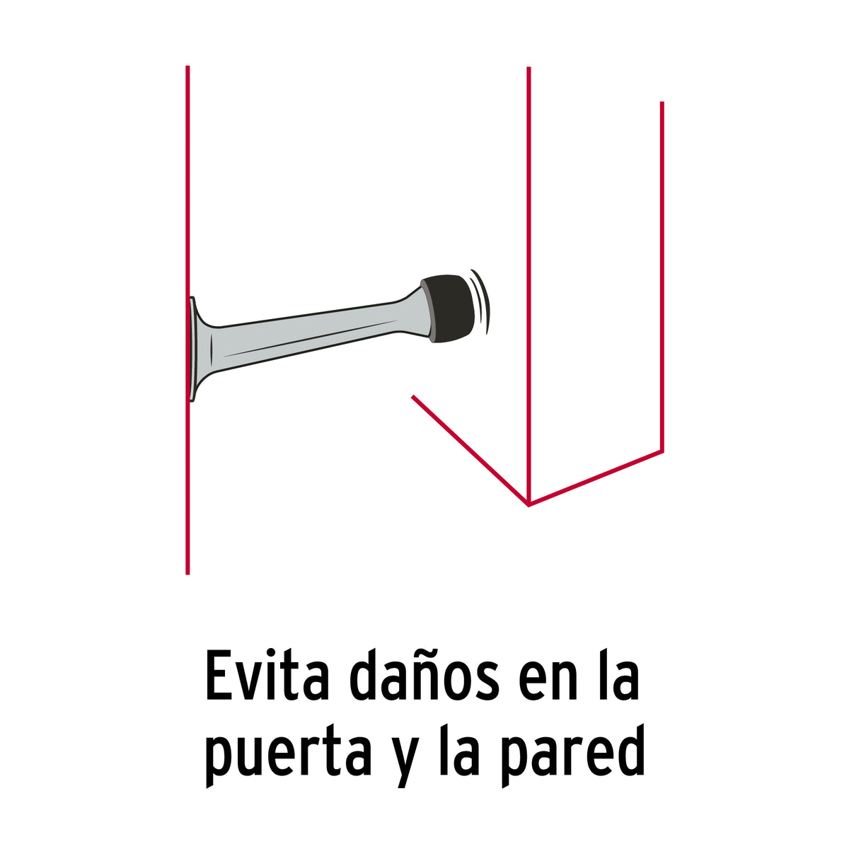 Tope Recto para Puerta, Acabado Cromo, Hermex