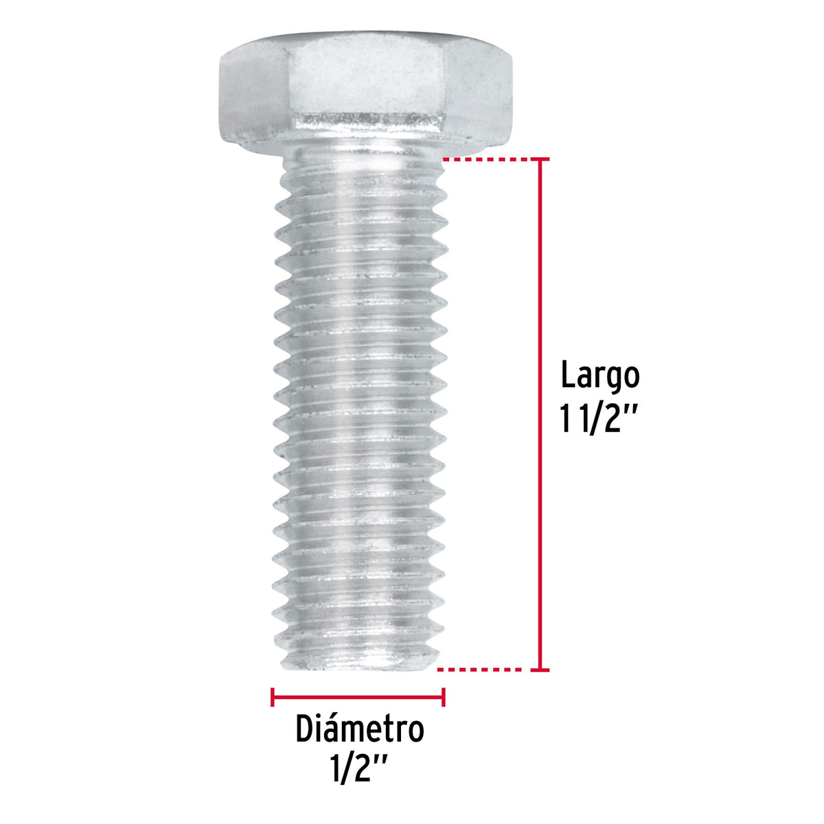Bolsa con 30 Tornillos 1/2' X 1-1/2' Tipo Máquina, Fiero