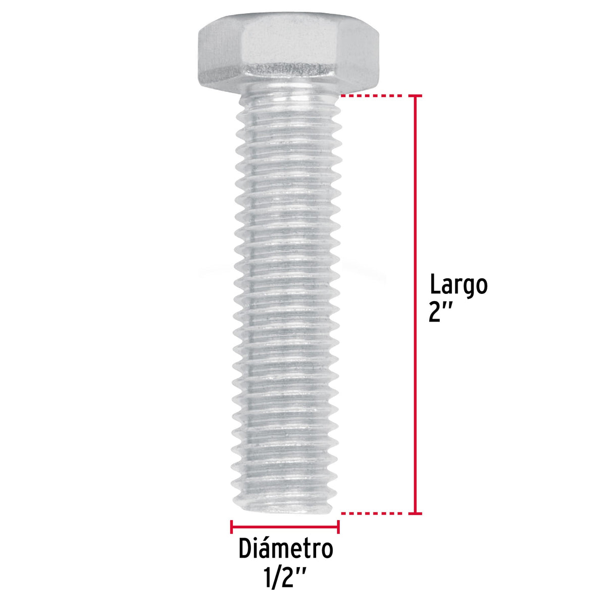Bolsa con 30 Tornillos 1/2' X 2' Tipo Máquina, Fiero
