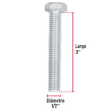Bolsa con 20 Tornillos 1/2' X 3' Tipo Máquina, Fiero