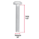 Bolsa con 80 Tornillos 1/4' X 1-1/2' Tipo Máquina, Fiero