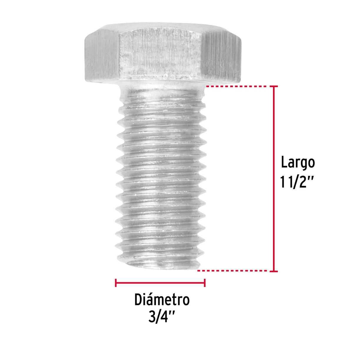 Bolsa con 6 Tornillos 3/4' X 1-1/2' Tipo Máquina, Fiero