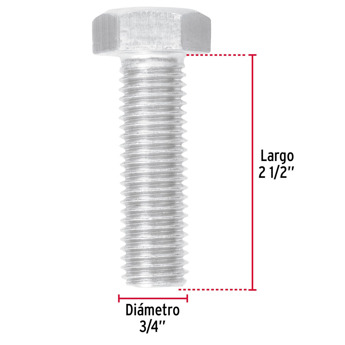 Bolsa con 6 Tornillos 3/4' X 2-1/2' Tipo Máquina, Fiero