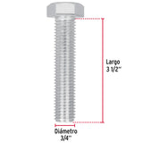 Bolsa con 4 Tornillos 3/4' X 3-1/2' Tipo Máquina, Fiero