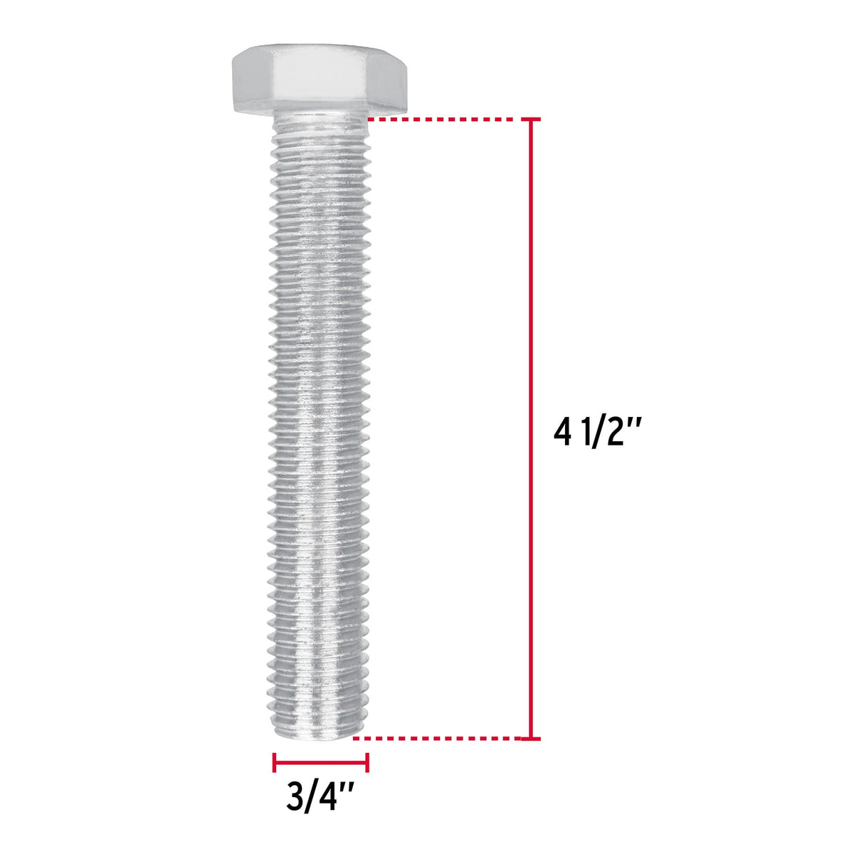 Bolsa con 4 Tornillos 3/4' X 4-1/2' Tipo Máquina, Fiero