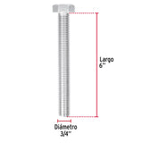 Bolsa con 4 Tornillos 3/4' X 6' Tipo Máquina, Fiero