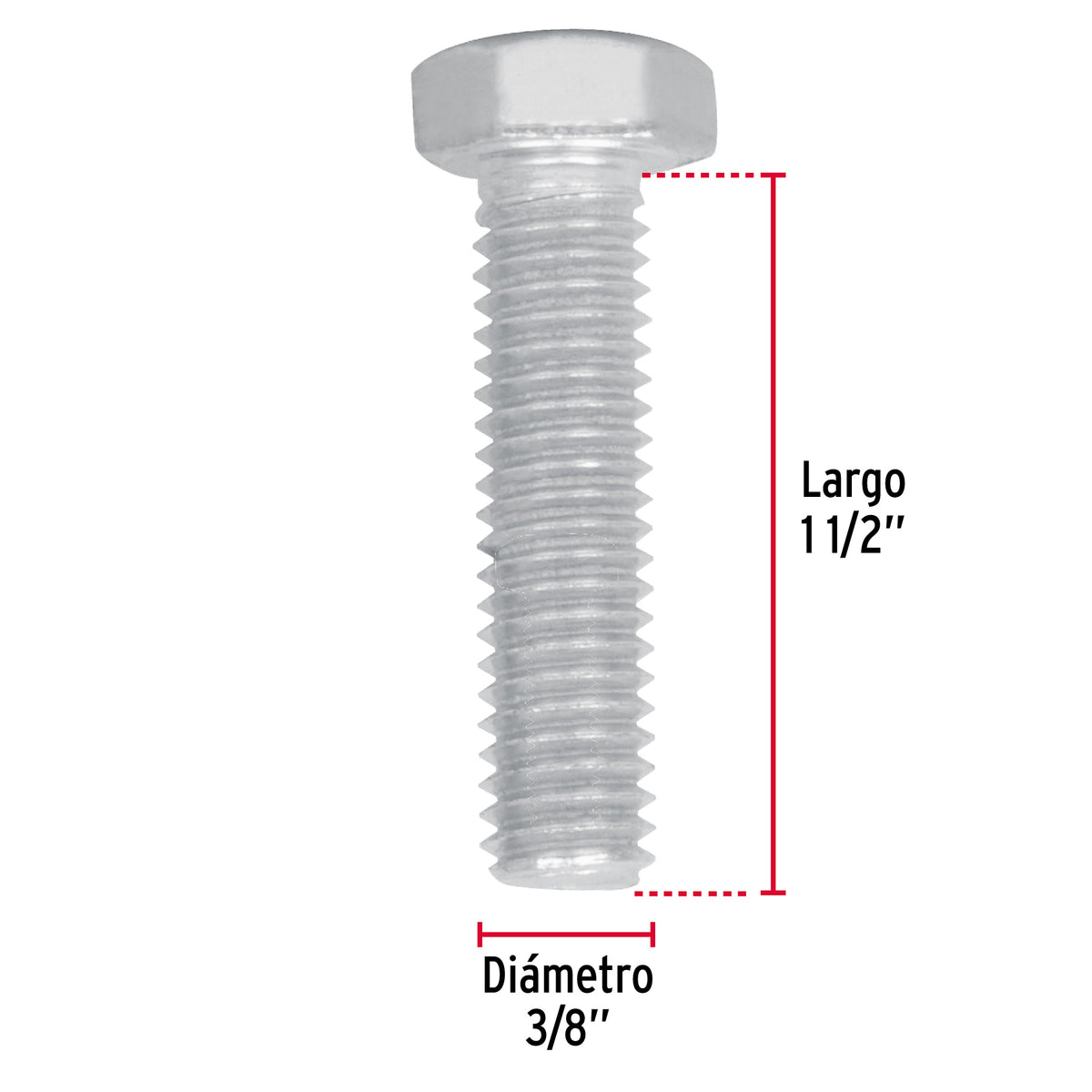 Bolsa con 70 Tornillos 3/8' X 1-1/2' Tipo Máquina, Fiero