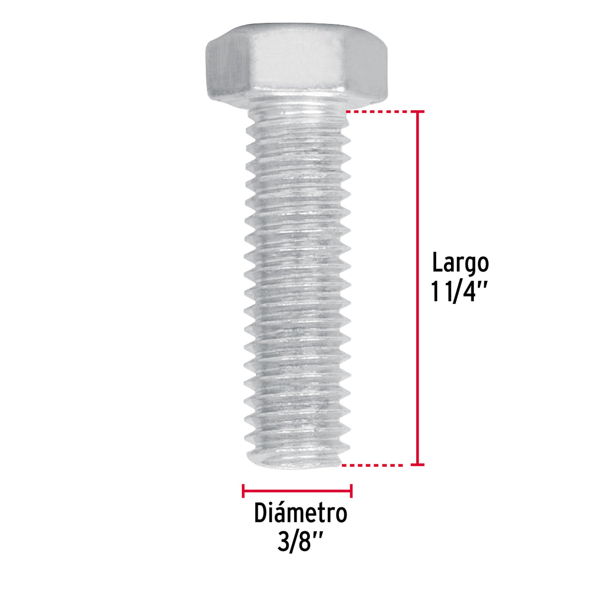 Bolsa con 40 Tornillos 3/8' X 1-1/4' Tipo Máquina, Fiero