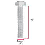 Bolsa con 60 Tornillos 3/8' X 2' Tipo Máquina, Fiero
