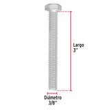 Bolsa con 40 Tornillos 3/8' X 3' Tipo Máquina, Fiero