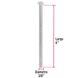 Bolsa con 15 Tornillos 3/8' X 6' Tipo Máquina, Fiero
