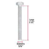 Bolsa con 60 Tornillos 5/16' X 2-1/2' Tipo Máquina, Fiero