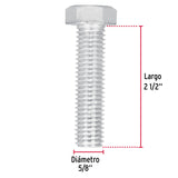 Bolsa con 8 Tornillos 5/8' X 2-1/2' Tipo Máquina, Fiero