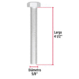 Bolsa con 6 Tornillos 5/8' X 4-1/2' Tipo Máquina, Fiero
