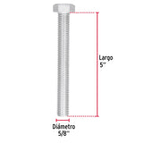 Bolsa con 6 Tornillos 5/8' X 5' Tipo Máquina, Fiero