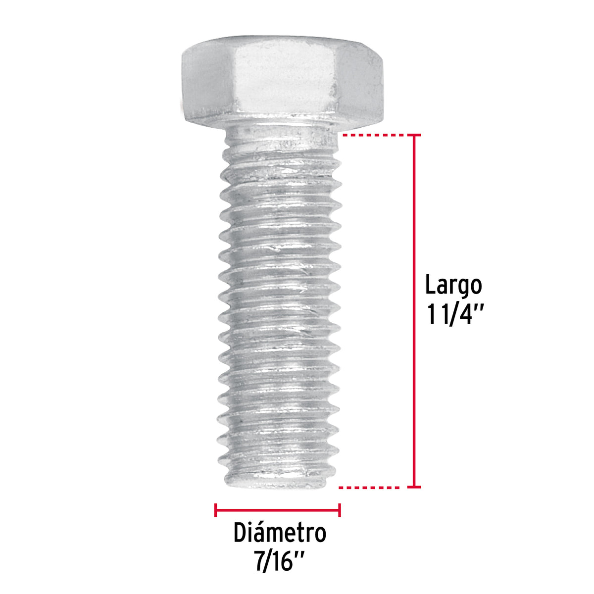 Bolsa con 50 Tornillos 7/16' X 1-1/4' Tipo Máquina, Fiero