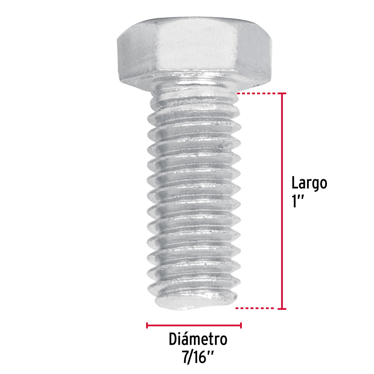 Bolsa con 60 Tornillos 7/16' X 1' Tipo Máquina, Fiero
