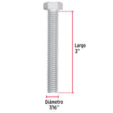 Bolsa con 30 Tornillos 7/16' X 3' Tipo Máquina, Fiero