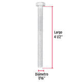 Bolsa con 15 Tornillos 7/16' X 4-1/2' Tipo Máquina, Fiero