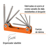 Juego de 8 Llaves Torx Tipo Navaja, Cuerpo de Lámina, Truper