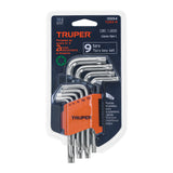 Juego de 9 Llaves Torx con Organizador Abatible, Truper