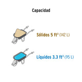 Carretilla Concha Plástica 5 FT3 Neumática B/Tubular, Pretul