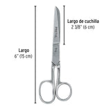 Tijera 6' para Costura, Ojo Grande, Acero Inoxidable, Pretul