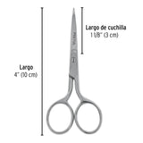 Tijera 4' para Bordar, de Acero Inoxidable, Pretul