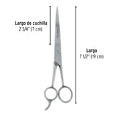 Tijera 7-1/2' Estilista, con Gancho, Acero Inoxidable, Pretul