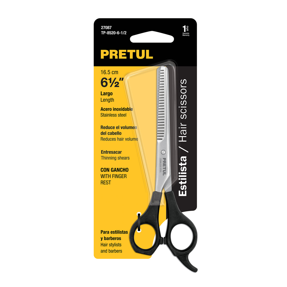 Tijera 6-1/2' Estilista, Degrafilado, Acero Inoxidable, Pretul
