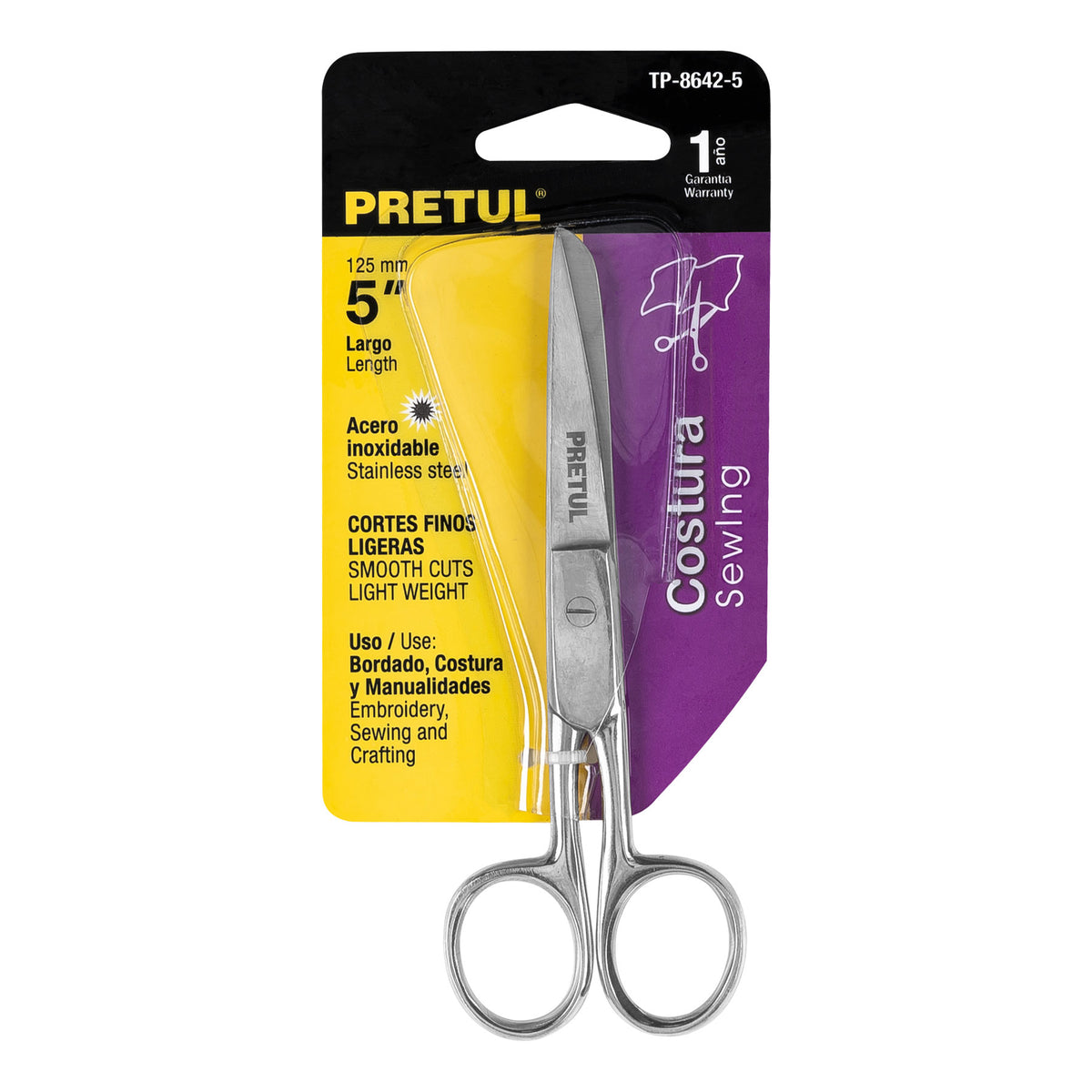 Tijera 5' para Costura, de Acero Inoxidable, Pretul