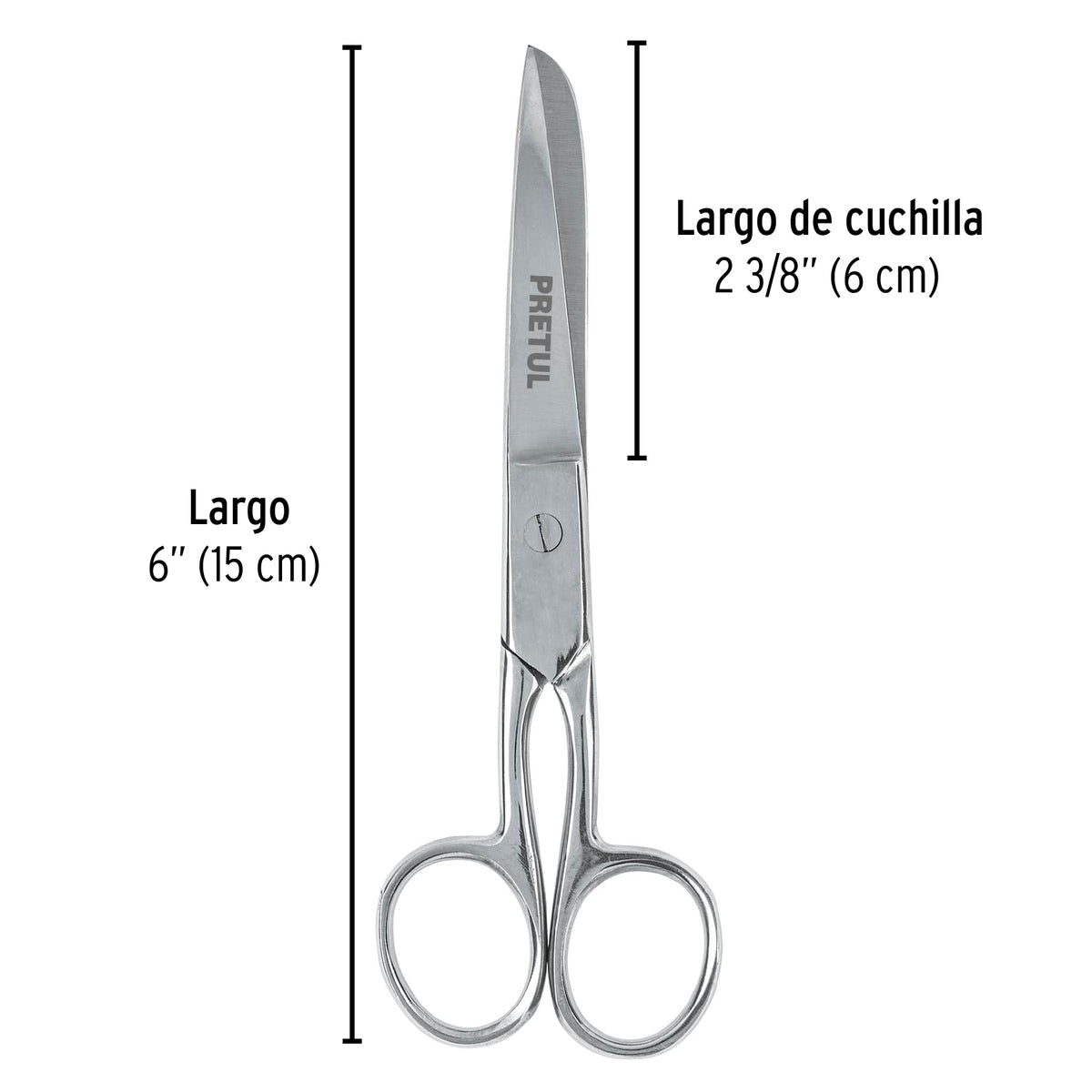 Tijera 6' para Costura, de Acero Inoxidable, Pretul