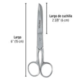 Tijera 6' para Costura, de Acero Inoxidable, Pretul
