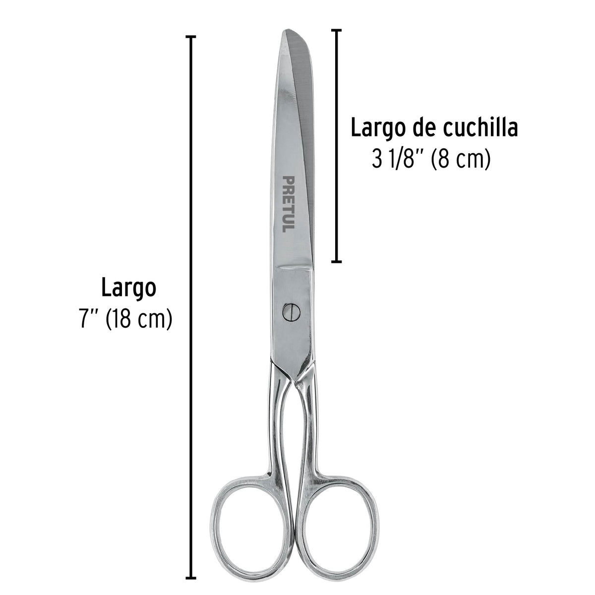 Tijera 7' para Costura, de Acero Inoxidable, Pretul