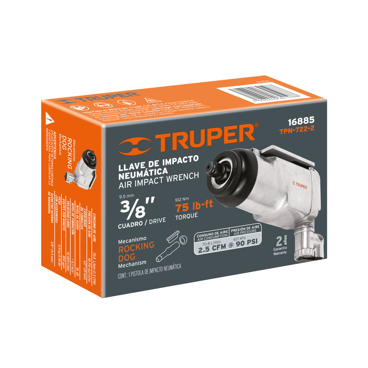 Llave (Pistola) de Impacto Neumática 3/8', Truper