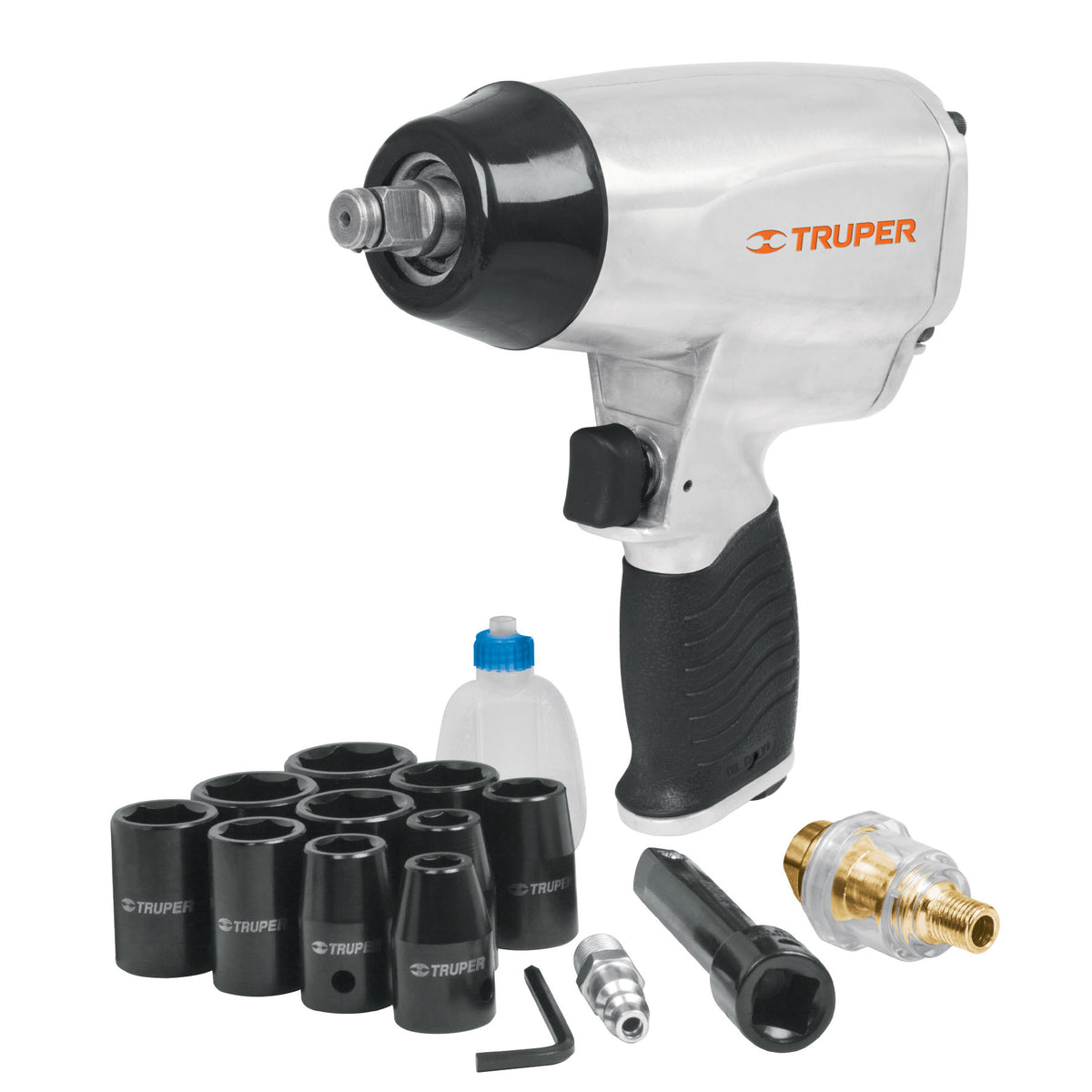 Kit de Llave (Pistola) de Impacto 1/2', Estuche Plástico