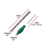 Kit de 20 Taquetes 1/2' con Pijas #14 y 1 Broca 1/2', Fiero
