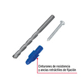 Kit de 20 Taquetes 3/8' con Pijas #12 y 1 Broca 3/8', Fiero