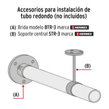 Tubo Redondo para Clóset, 3.0 m, Acero Cromado, Hermex