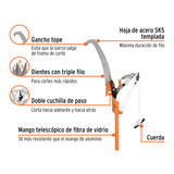 Cortador de Ramas Altas Mango Telescópico 3.6 m Fibra Vidrio