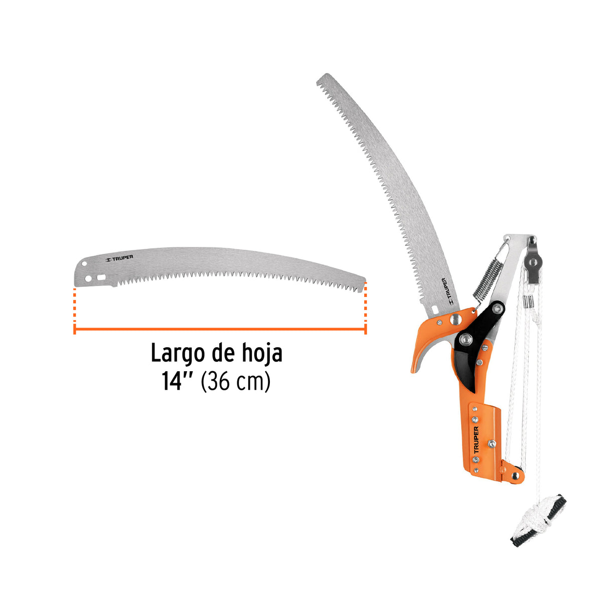 Cortador de Ramas Altas sin Mango, Hoja de Acero SK5 de 14'