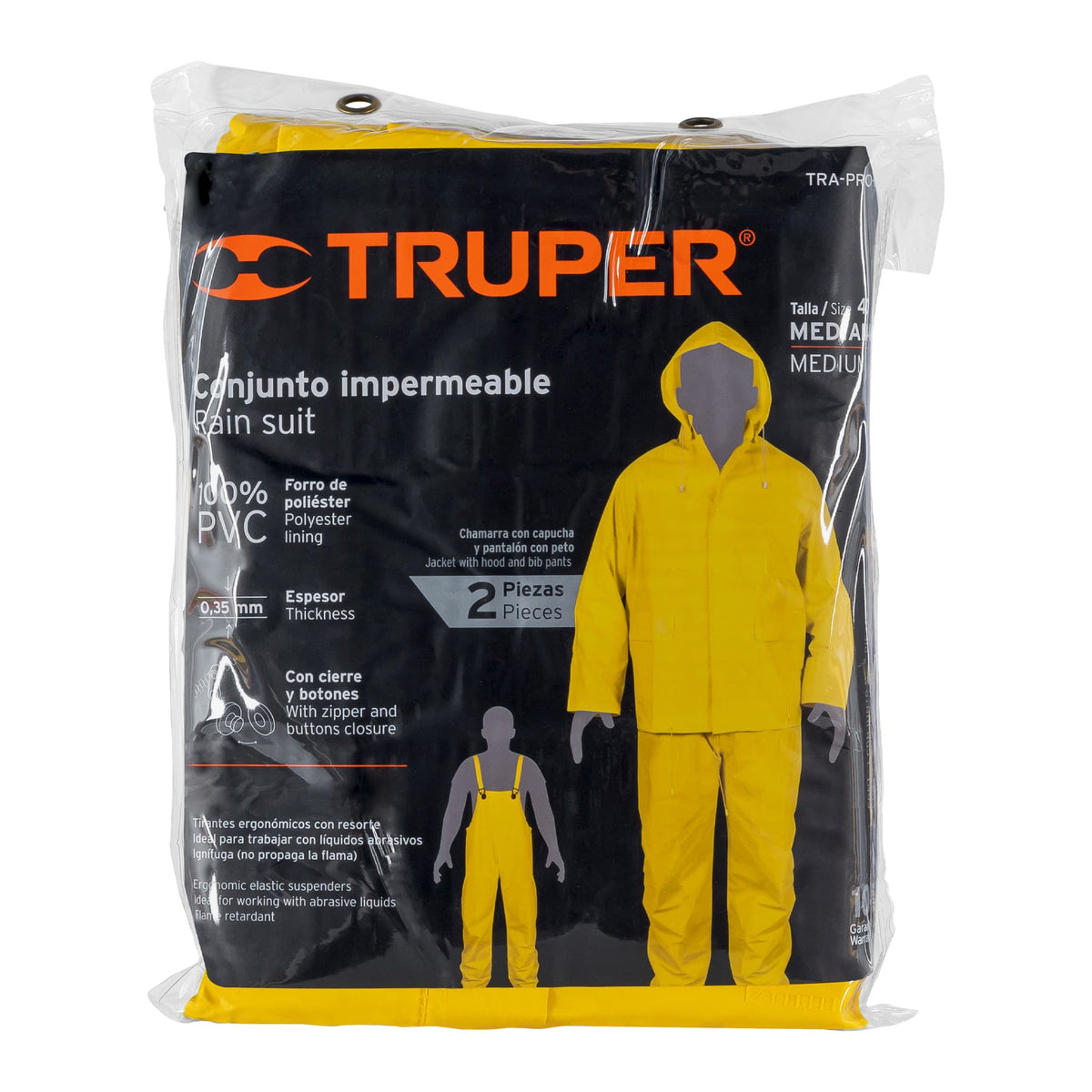Conjunto Impermeable Doble Capa, Talla m, Truper