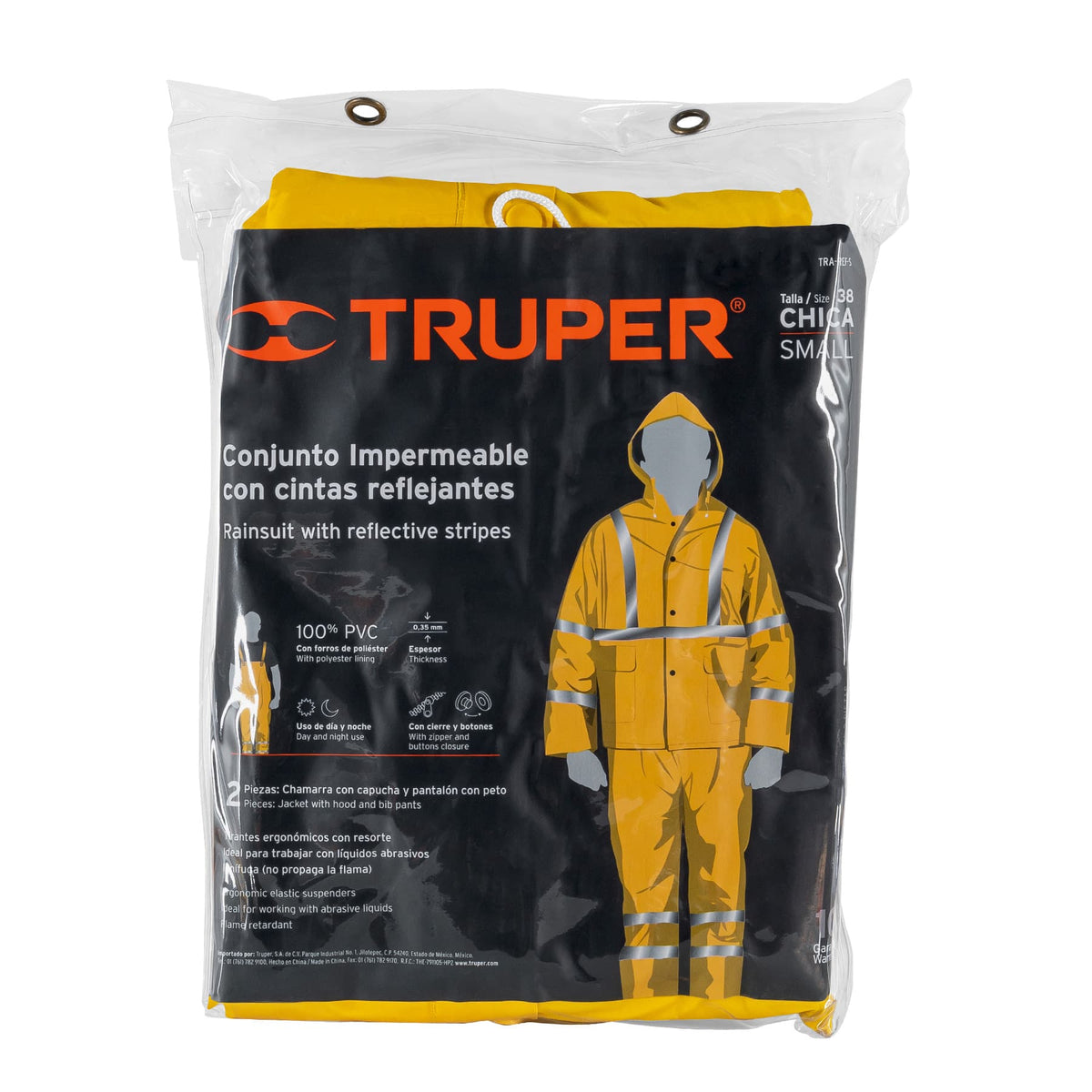 Conjunto Impermeable Doble Capa Amarillo con Reflejante, Ch