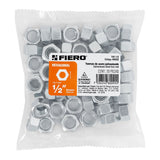 Bolsa con 50 Tuercas 1/2' Hexagonales de Acero Galvanizado