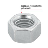 Bolsa con 50 Tuercas 1/2' Hexagonales de Acero Galvanizado