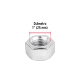 Bolsa con 6 Tuercas 1' Hexagonales de Acero Galvanizado